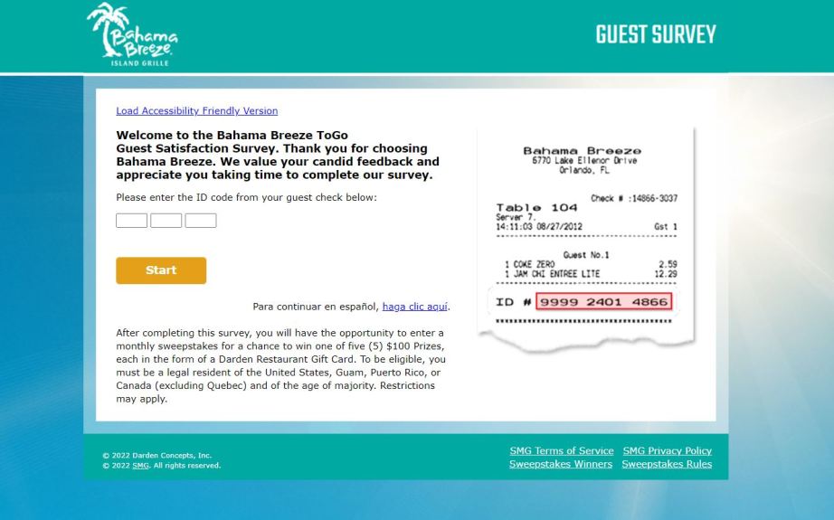 Bahama Breeze Guest Satisfaction Survey - Www.BahamaBreezeSurvey.Com